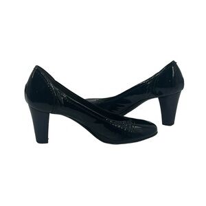 Attilio Giusti Leombruni Black Patent Leather Heels Size 37 Women’s